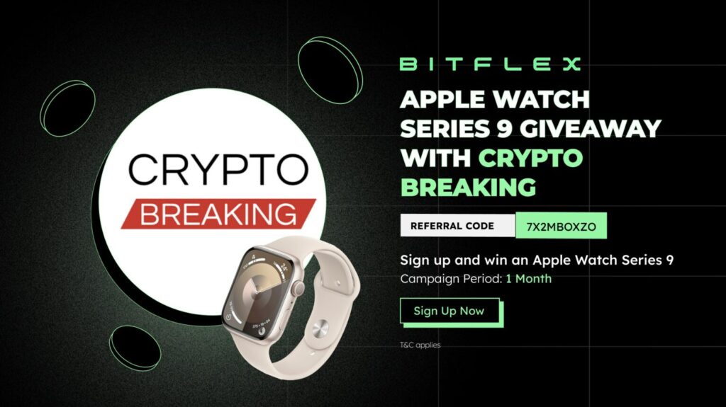 Win An Apple Watch Series 9 With Bitflex And Crypto Breaking!
