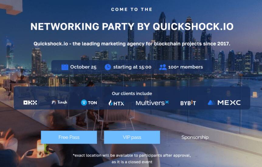 The Ultimate Marketing Guide: Ideas And Strategies To Promote Your Crypto Project. Quickshock.io Event