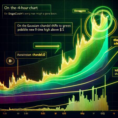 On The 4-hour Chart, Dogecoin's Gaussian Channel Shifts To Green, Indicating Possible New All-time High Above $1