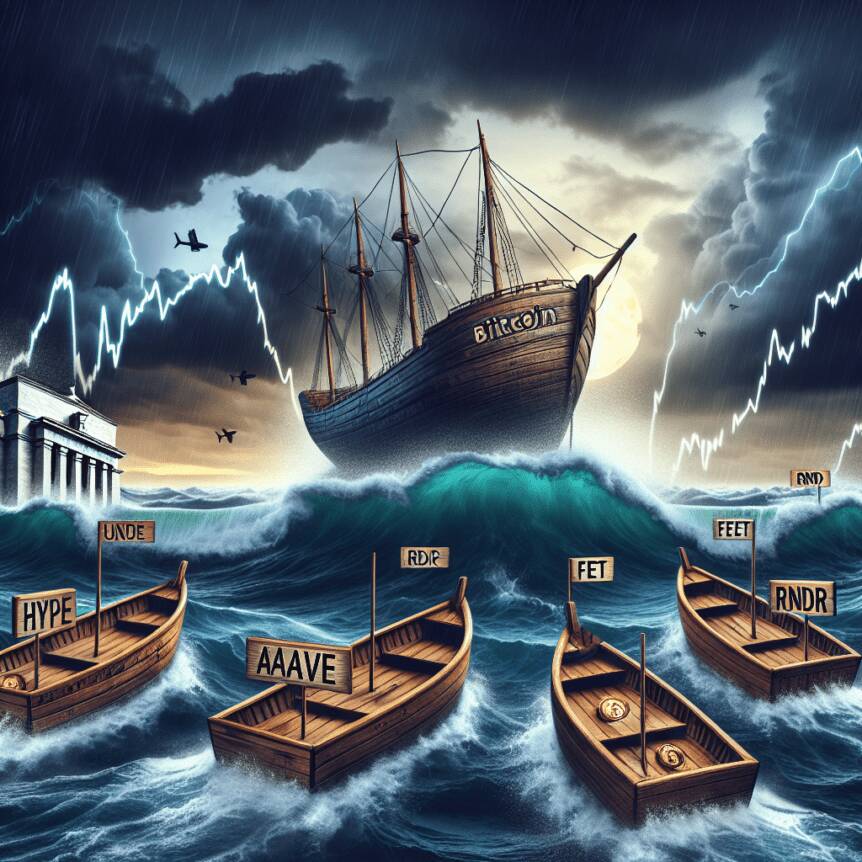 Bitcoin Price Dips As Fed Rate Hike Looms: Why Hype, Aave, Rndr, Fet Are Still Bullish