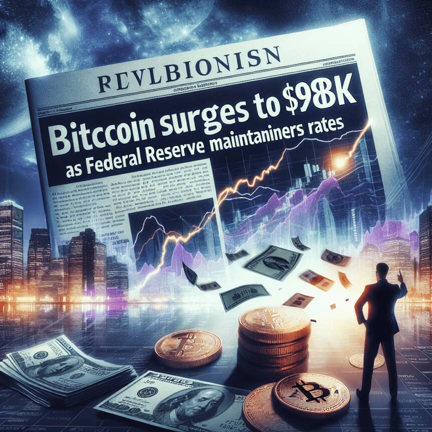 Bitcoin Surges To $98k As Federal Reserve Maintains Rates Amid Trump's Pressure