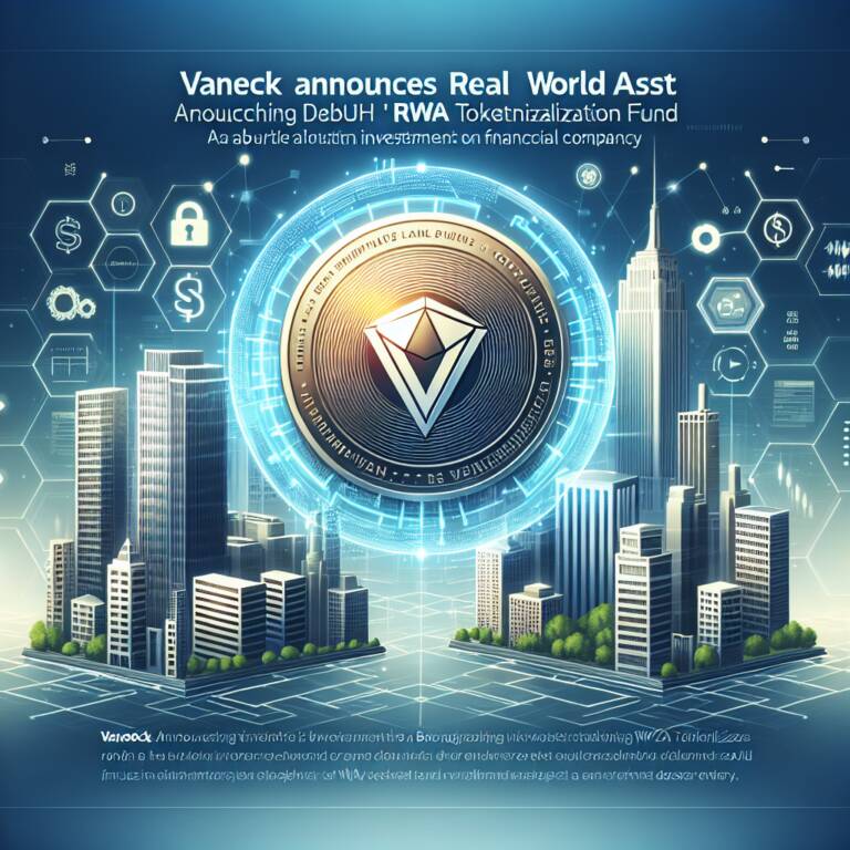 Vaneck Announces Debut Of Groundbreaking Rwa Tokenization Fund
