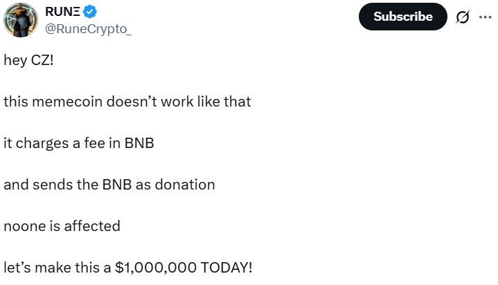 Cryptocurrencies, Changpeng Zhao, Donations