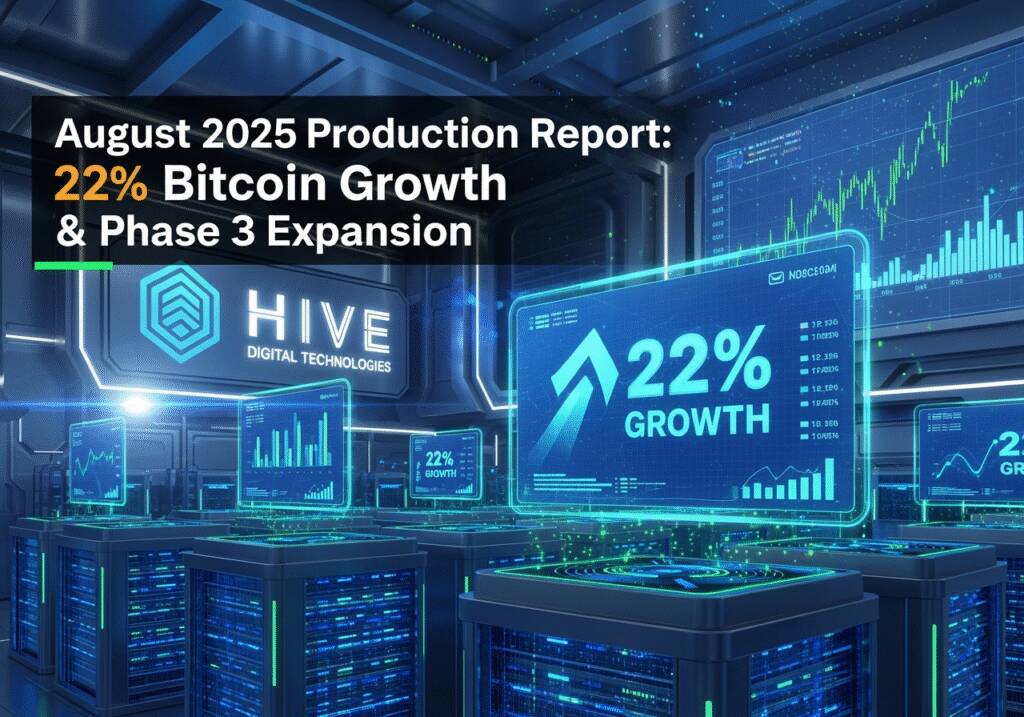 HIVE Digital Technologies Reports 22% Monthly Increase in Bitcoin Production Hive Digital Technologies Provides August 2025 Production Report With 22% Monthly Increase In Bitcoin Production And Phase 3 Expansion