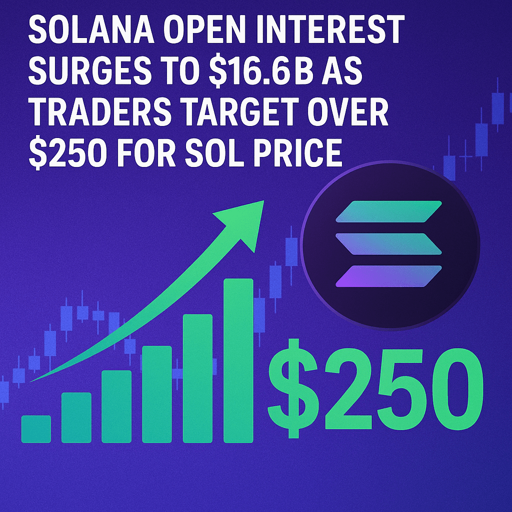 Solana Open Interest Surges To $16.6b As Traders Target Over $250 For Sol Price
