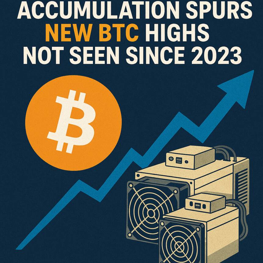 Bitcoin Miners' Accumulation Spurs New Btc Highs Not Seen Since 2023