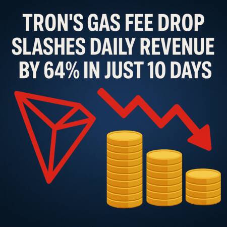 Tron’s Gas Fee Drop Slashes Daily Revenue By 64% In Just 10 Days