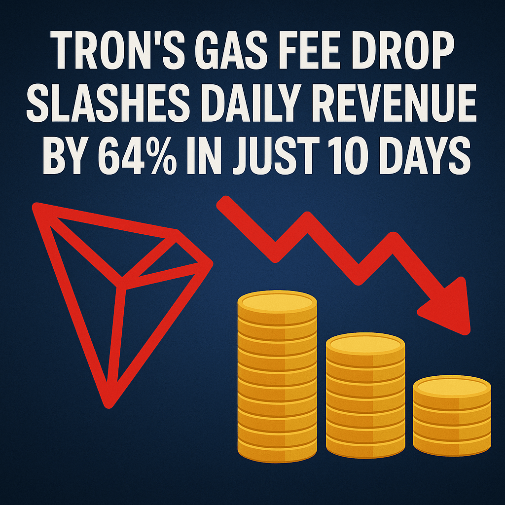 Tron’s Gas Fee Drop Slashes Daily Revenue By 64% In Just 10 Days