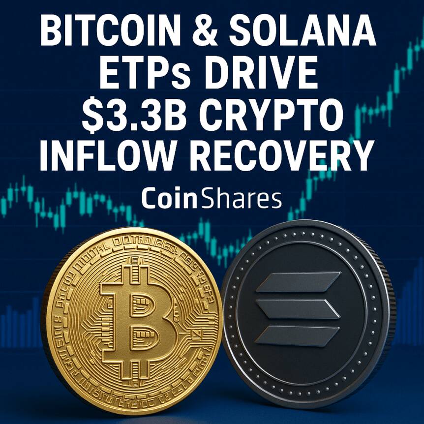 Bitcoin & Solana Etps Drive $3.3b Crypto Inflow Recovery – Coinshares