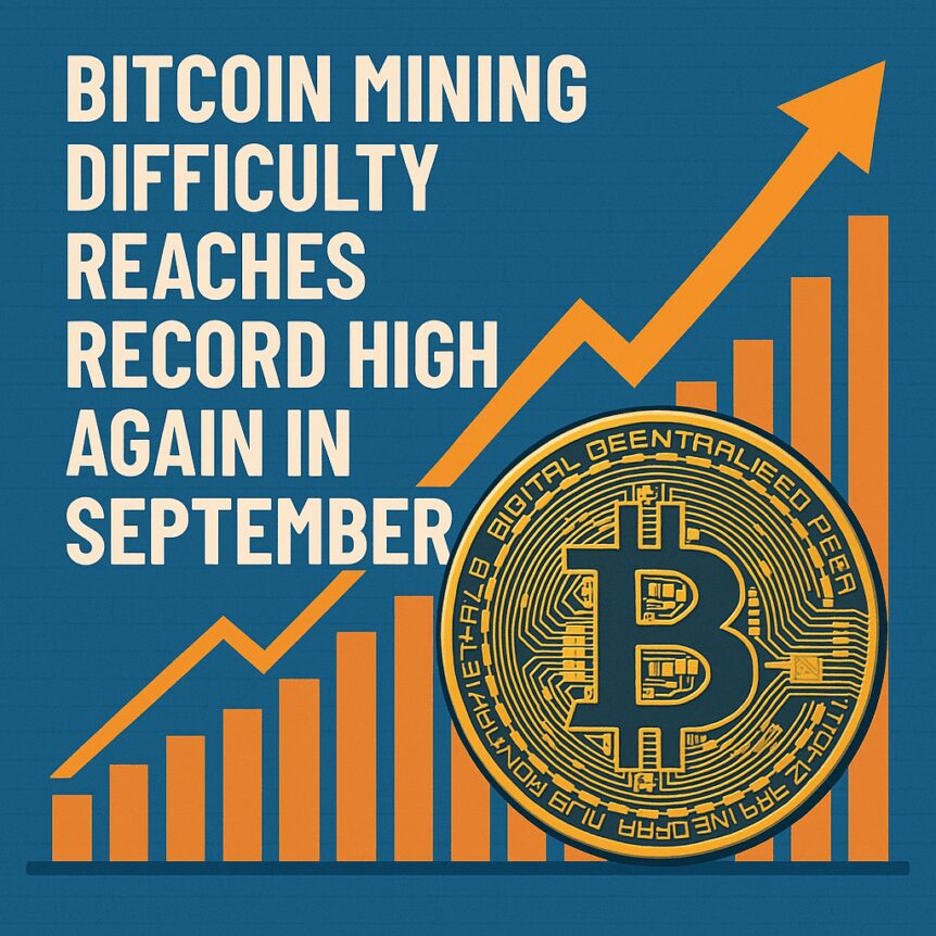 Bitcoin Mining Difficulty Reaches Record High Again In September