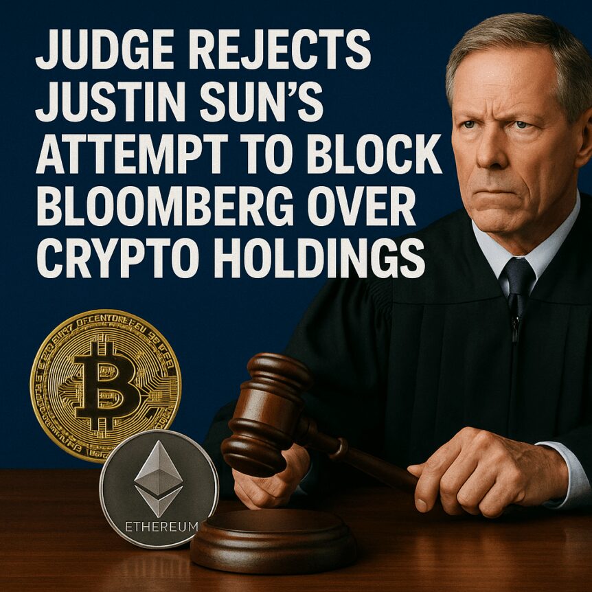 Judge Rejects Justin Sun’s Attempt to Block Bloomberg Over Crypto Holdings