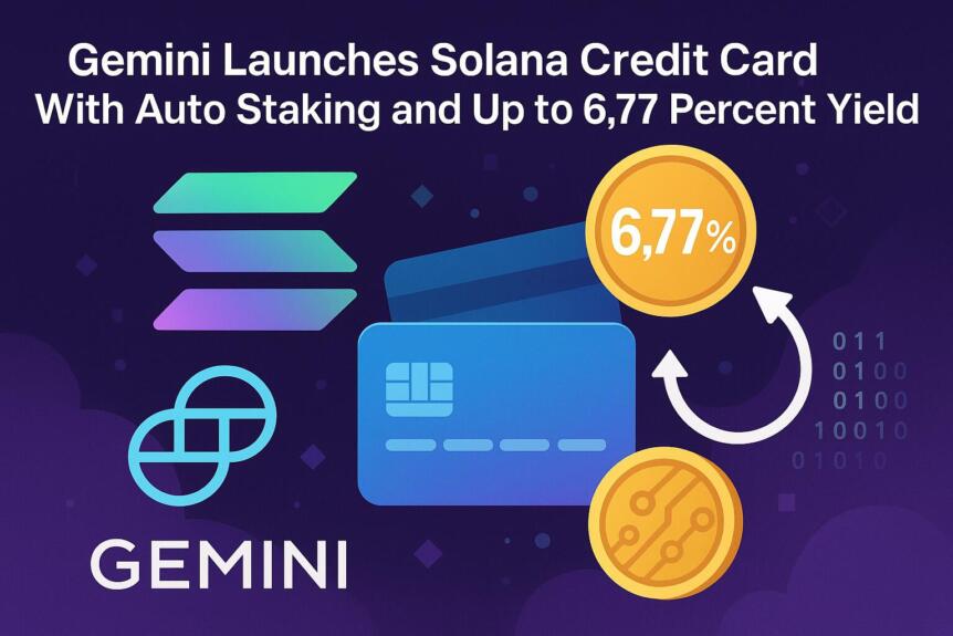 Gemini Launches Solana Credit Card With Auto Staking And Up To 6.77 Percent Yield