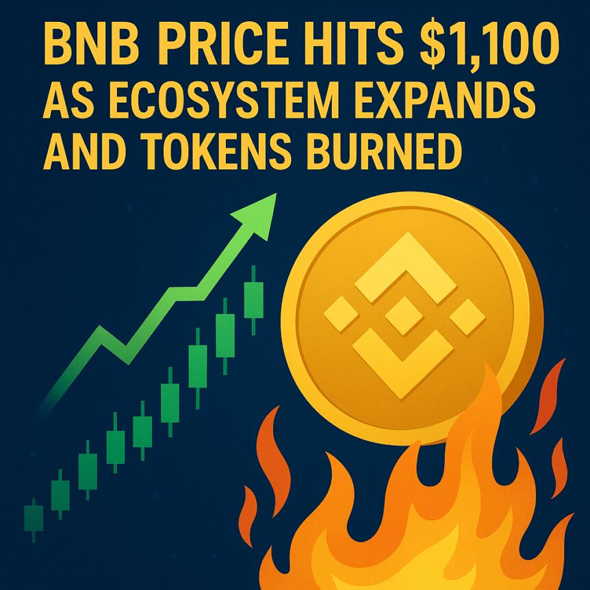 Bnb Price Hits $1,100 As Ecosystem Expands And Tokens Burned