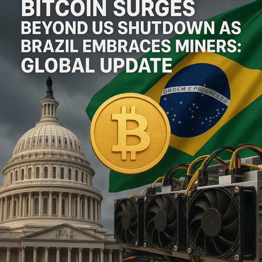 Bitcoin Surges Beyond Us Shutdown As Brazil Embraces Miners: Global Update