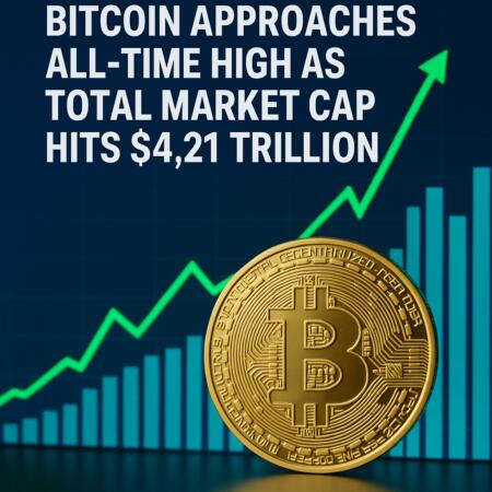 Bitcoin Approaches All-time High As Total Market Cap Hits $4.21 Trillion