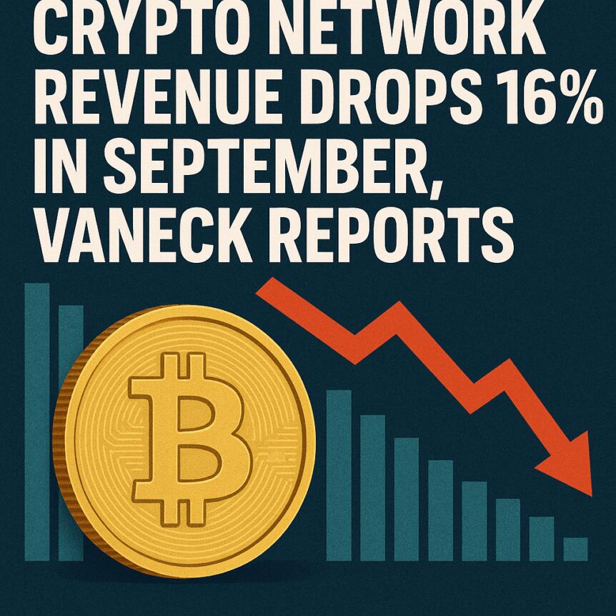 Crypto Network Revenue Drops 16% in September, VanEck Reports