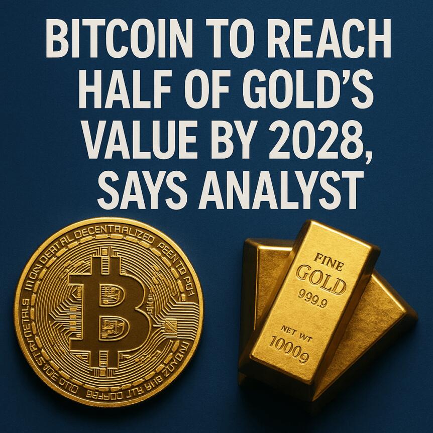 Bitcoin to Reach Half of Gold’s Value by 2028, Says Analyst
