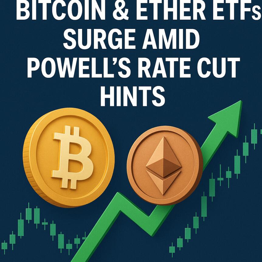 Bitcoin & Ether Etfs Surge Amid Powell’s Rate Cut Hints