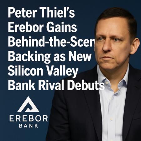 Peter Thiel’s Erebor Gains Behind-the-Scenes Backing as New Silicon Valley Bank Rival Debuts Peter Thiel’s Erebor Gains Behind-the-scenes Backing As New Silicon Valley Bank Rival Debuts