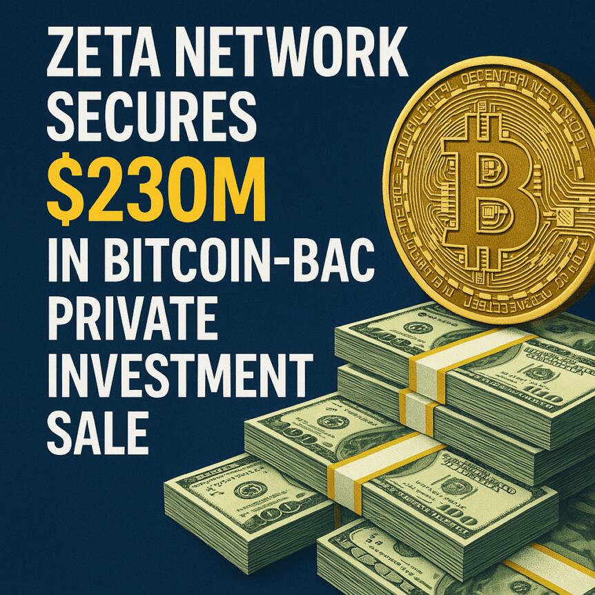 Zeta Network 在比特幣支持的私募投資銷售中獲得 2.3 億美元
