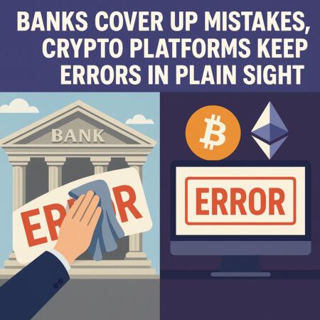 Banks Cover Up Mistakes, Crypto Platforms Keep Errors in Plain Sight Banks Cover Up Mistakes, Crypto Platforms Keep Errors In Plain Sight