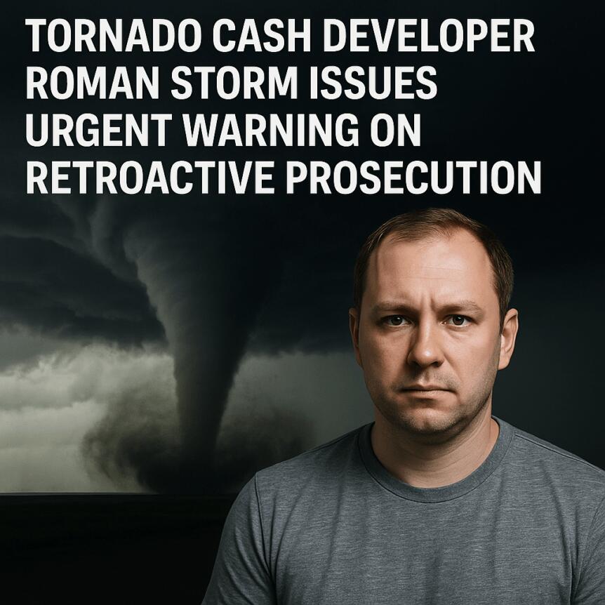 Tornado Cash Developer Roman Storm Issues Urgent Warning on Retroactive Prosecution (Updated) Tornado Cash Developer Roman Storm Issues Urgent Warning On Retroactive Prosecution