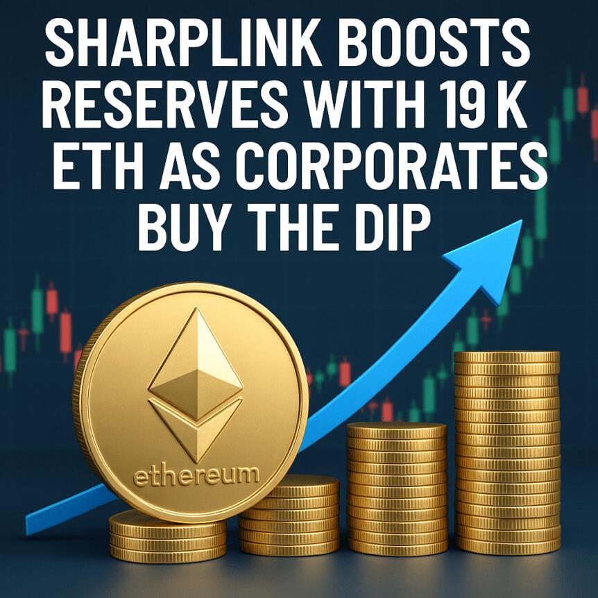 SharpLink Boosts Reserves with 19K ETH as Corporates Buy the Dip