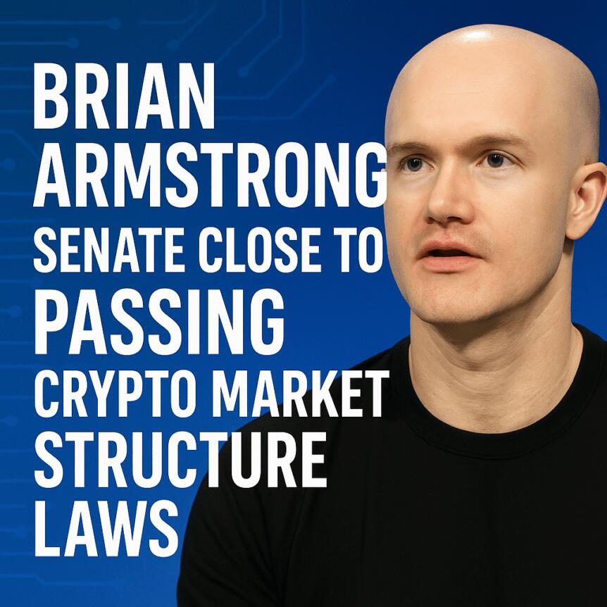 Brian Armstrong: Senate Close To Passing Crypto Market Structure Laws