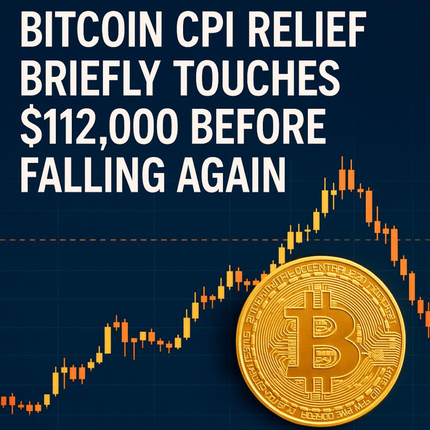 Bitcoin CPI Relief Briefly Touches $112,000 Before Falling Again Bitcoin Cpi Relief Briefly Touches $112,000 Before Falling Again