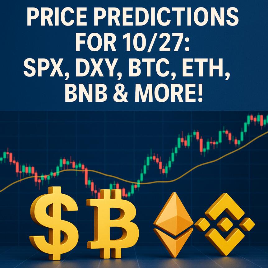 Price Predictions for 10/27: SPX, DXY, BTC, ETH, BNB & More!