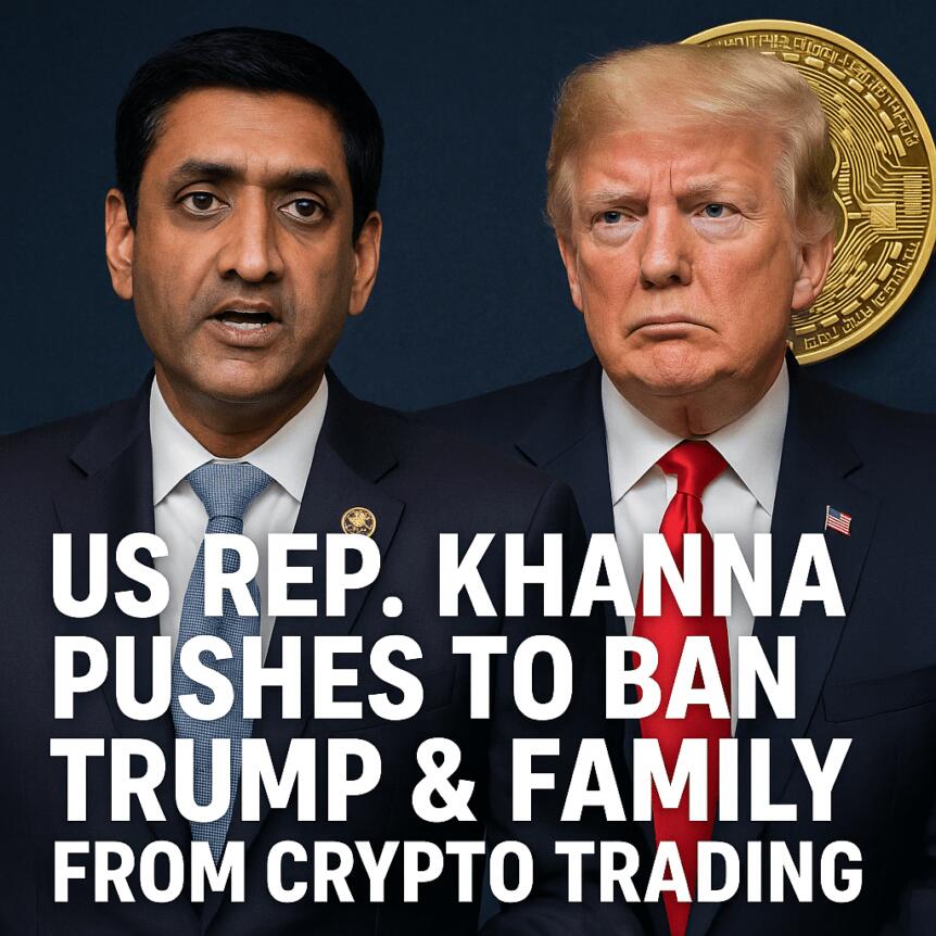 US Rep. Khanna Pushes to Ban Trump & Family from Crypto Trading Us Rep. Khanna Pushes To Ban Trump & Family From Crypto Trading