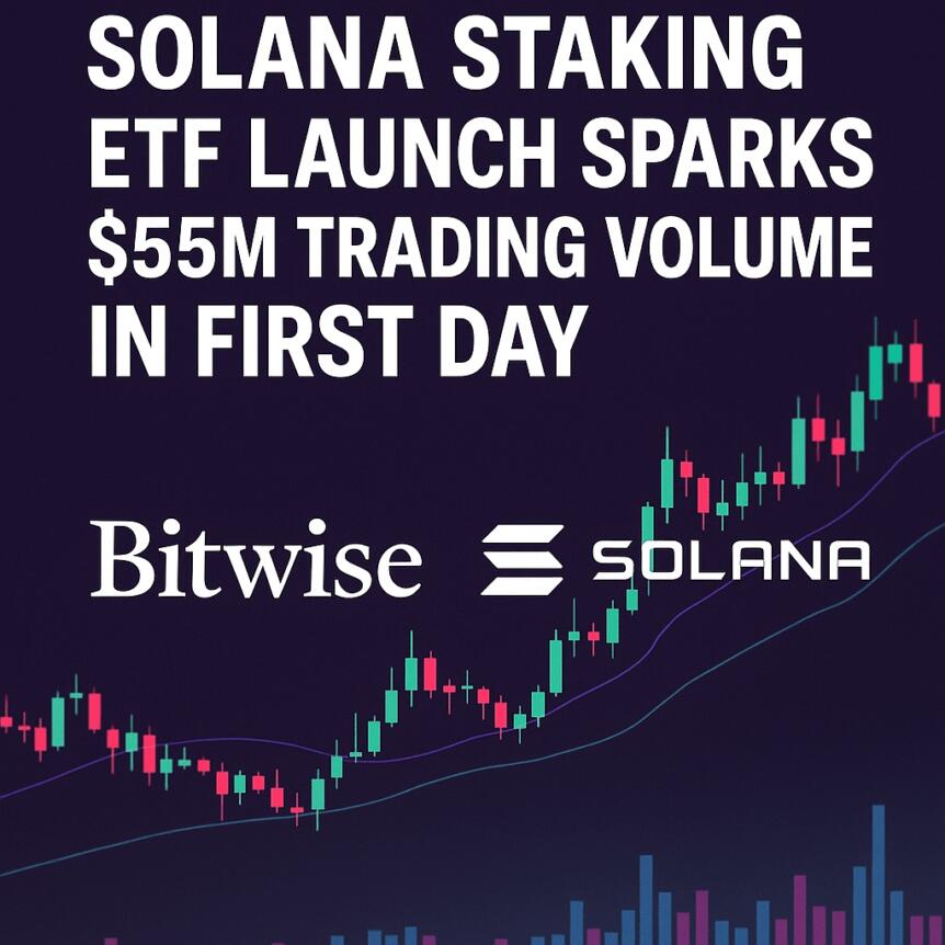 Bitwise Solana Staking ETF Launch Sparks $55M Trading Volume in First Day