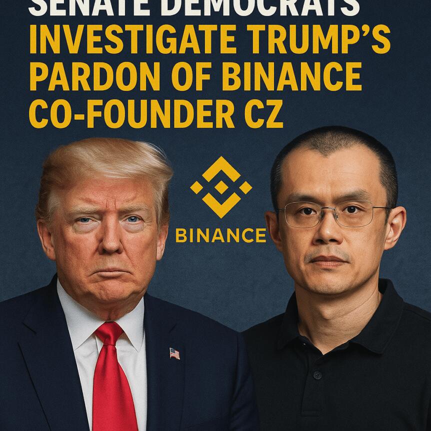 Senate Democrats Investigate Trump’s Pardon of Binance Co-Founder CZ Senate Democrats Investigate Trump’s Pardon Of Binance Co-Founder Cz