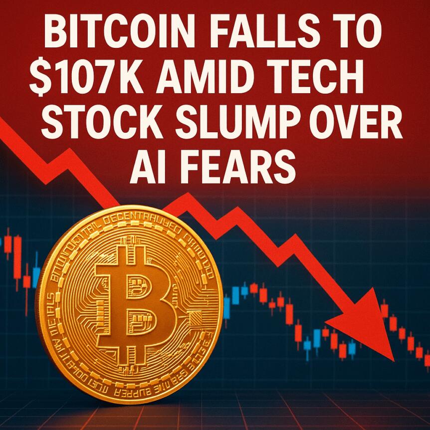 Bitcoin Falls to $107K Amid Tech Stock Slump Over AI Fears Bitcoin Falls To $107k Amid Tech Stock Slump Over Ai Fears