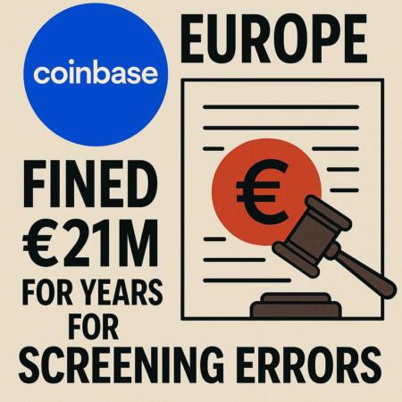Coinbase Europe Fined €21M for Years for Screening Errors Coinbase Europe Fined €21m For Years For Screening Errors