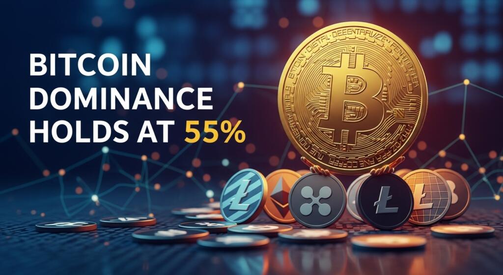 Bitcoin Dominance Holds Firm At 55% Amid Market Reset