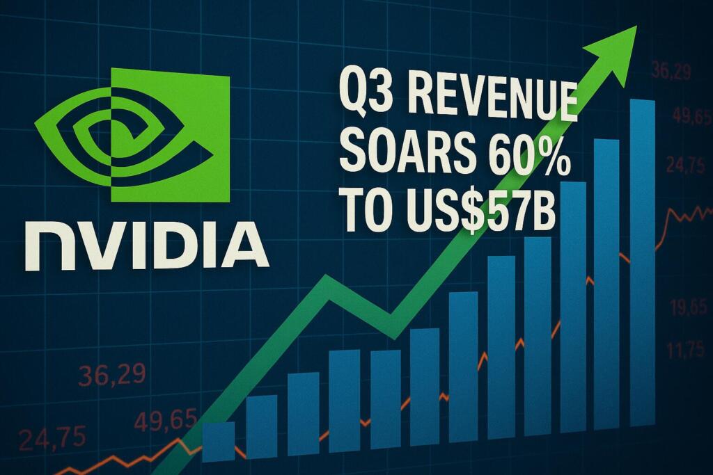 Nvidia’s Q3 Revenue Soars 60 per cent to US$57B Nvidia's Q3 Revenue Soars 60 Per Cent To Us$57b