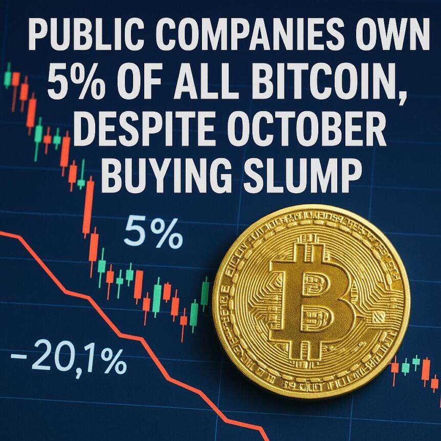 Public Companies Own 5% Of All Bitcoin, Despite October Buying Slump