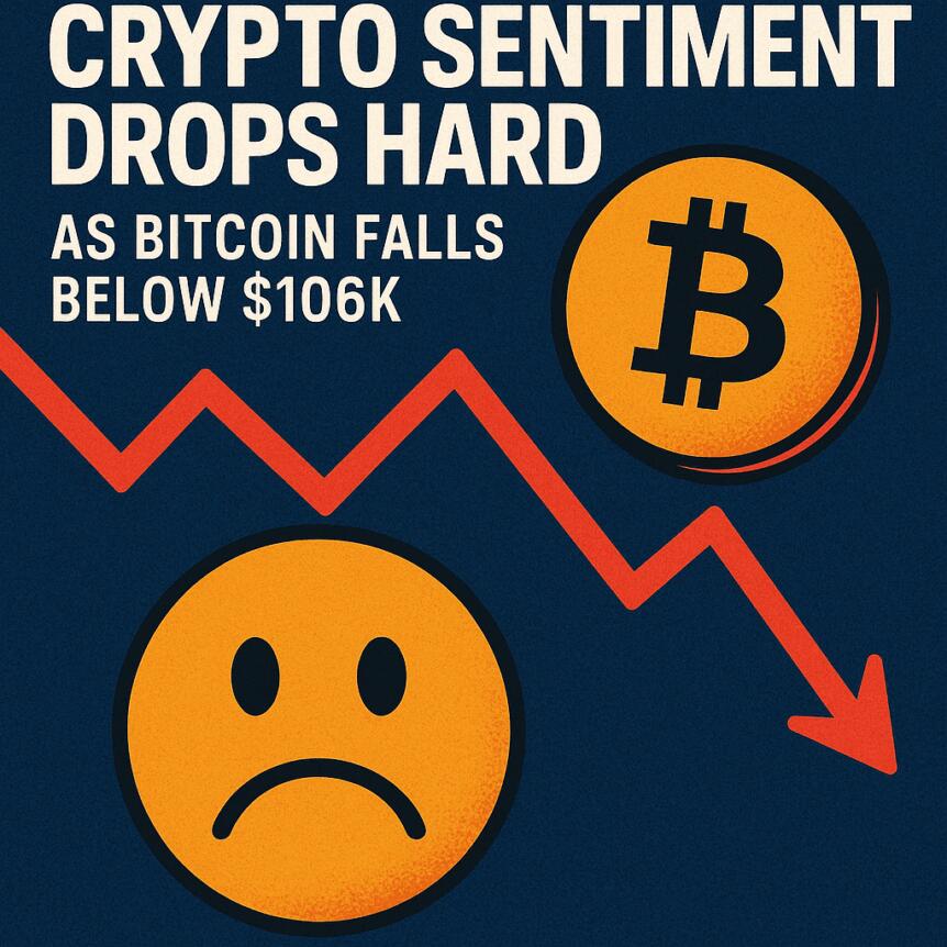 Crypto Sentiment Drops Hard As Bitcoin Falls Below $106k