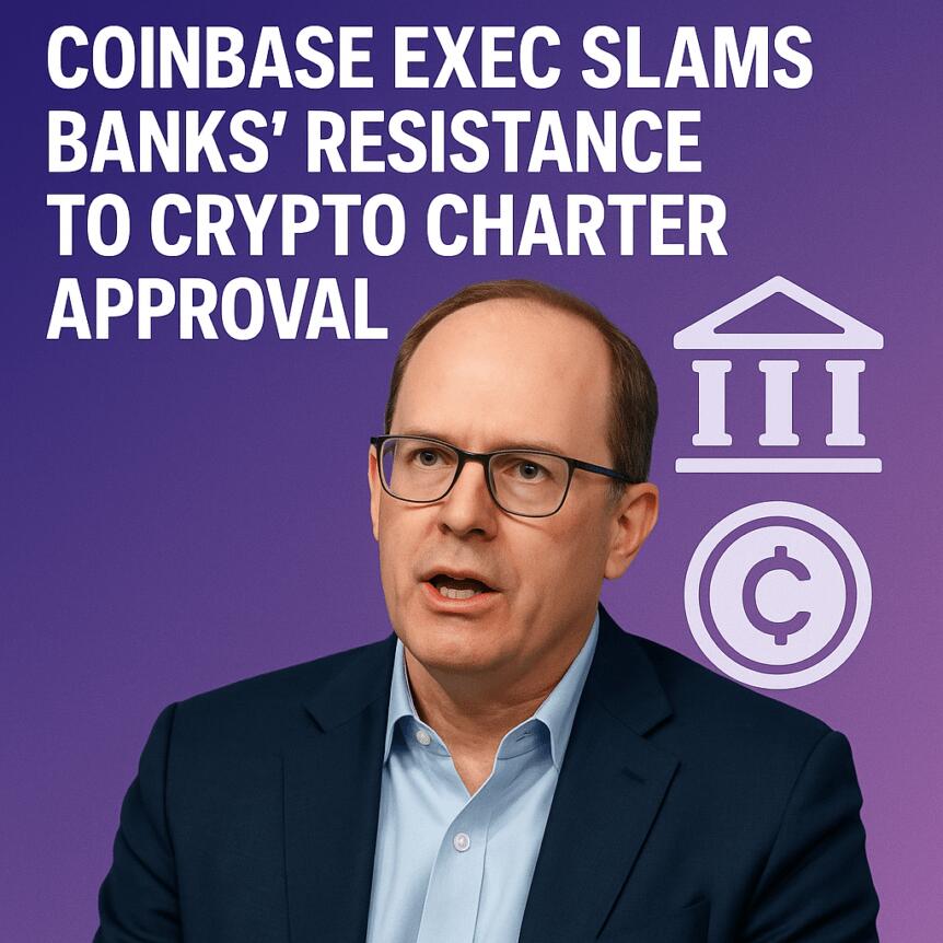Coinbase Exec Slams Banks’ Resistance to Crypto Charter Approval