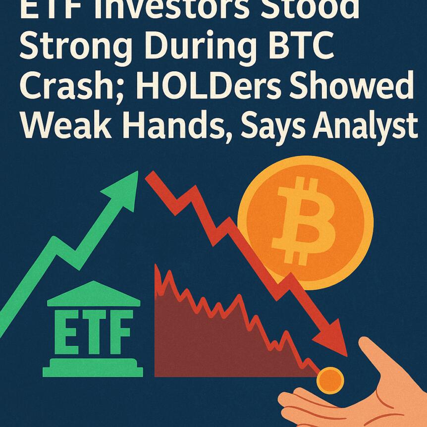 ETF Investors Stood Strong During BTC Crash; HOLDers Showed Weak Hands, Says Analyst