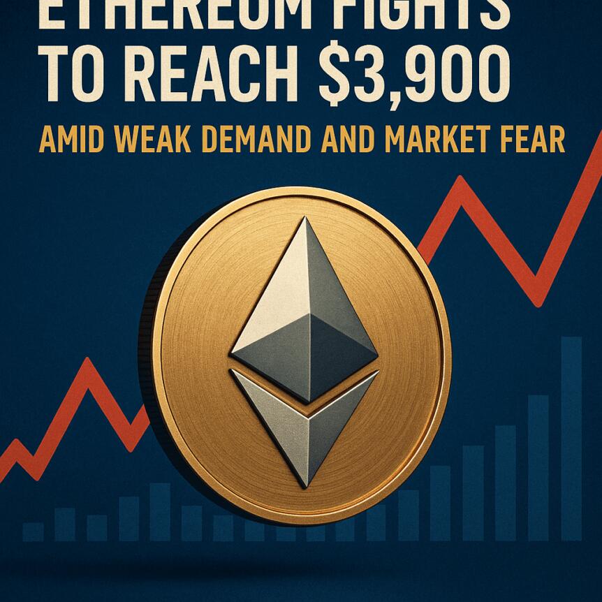 Ethereum Fights To Reach $3,900 Amid Weak Demand And Market Fear