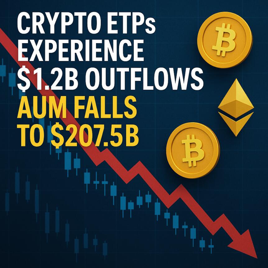 Crypto Etps Experience $1.2b Outflows, Aum Falls To $207.5b