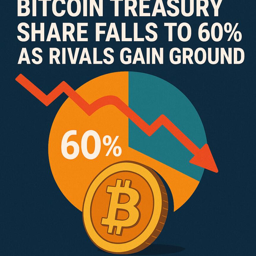 Bitcoin Treasury Share Falls To 60% As Rivals Gain Ground