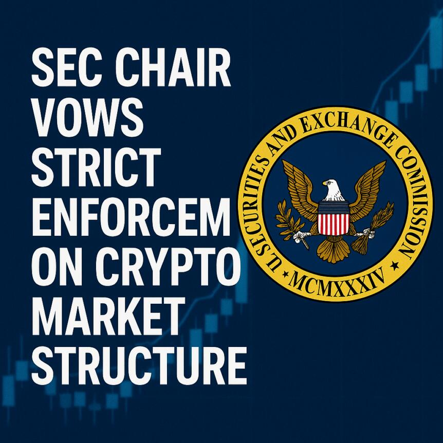 Sec Chair Vows Strict Enforcement On Crypto Market Structure