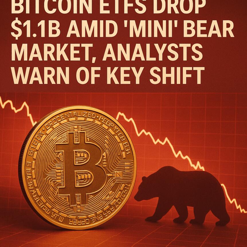 Bitcoin ETFs Drop $1.1B Amid ‘Mini’ Bear Market, Analysts Warn of Key Shift Bitcoin Etfs Drop $1.1b Amid 'mini' Bear Market, Analysts Warn Of Key Shift