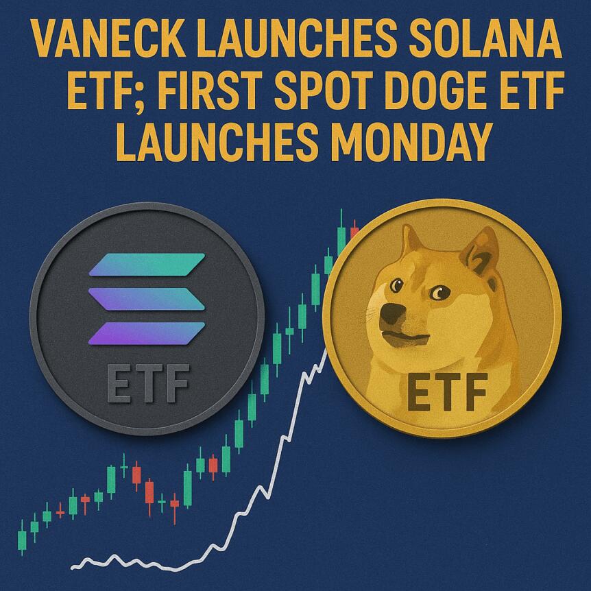 VanEck Launches Solana ETF; First Spot DOGE ETF Launches Monday
