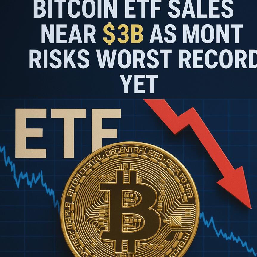 Bitcoin ETF Sales Near $3B as Month Risks Worst Record Yet Bitcoin Etf Sales Near $3b As Month Risks Worst Record Yet