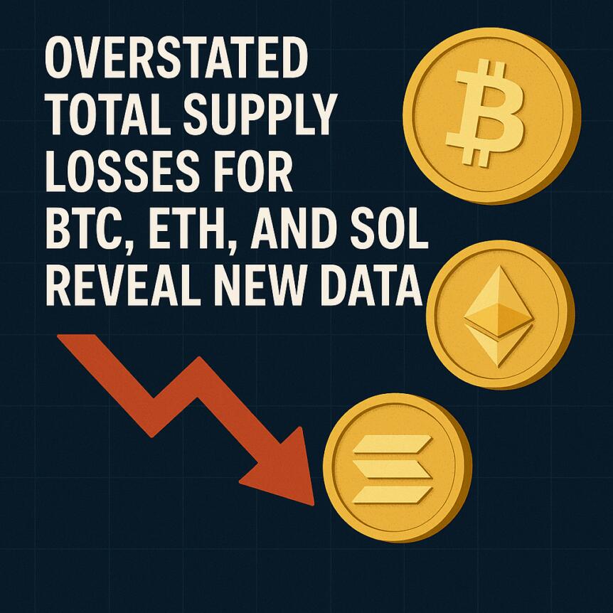 Overstated Total Supply Losses for BTC, ETH, and SOL Reveal New Data