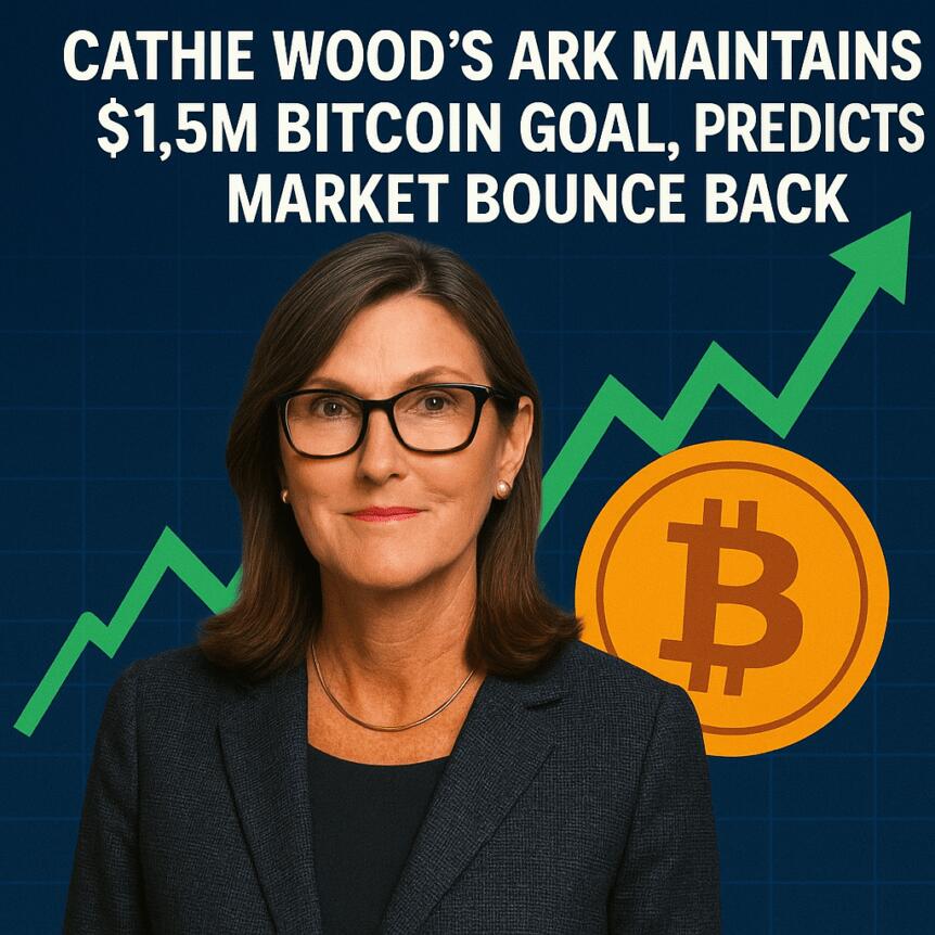 Cathie Wood’s Ark Maintains $1.5m Bitcoin Goal, Predicts Market Bounce Back